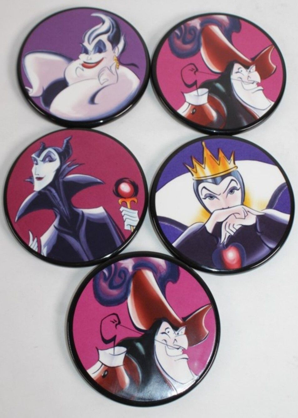Vintage Disney Villains Ceramic Coaster Set Rare Disney Direct #64048